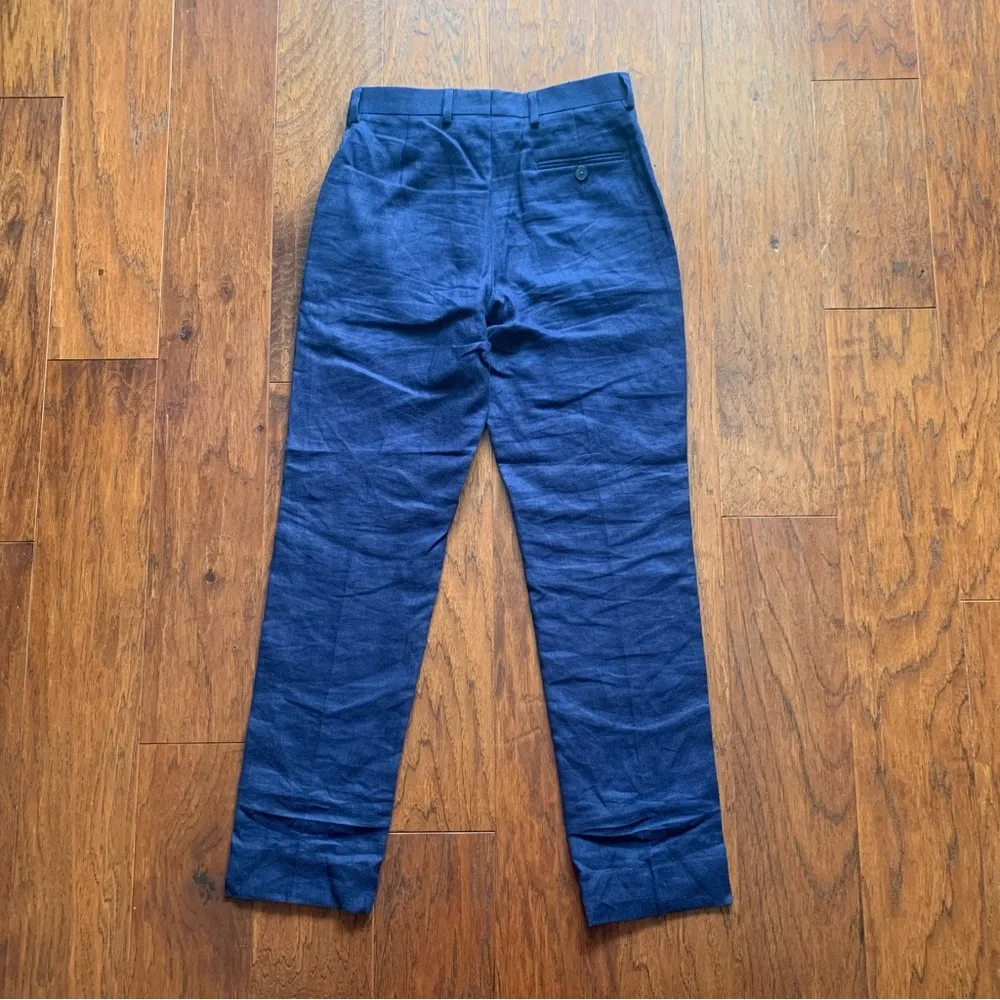 Ralph Lauren Boys Bright Navy Linen Chino Pants | Size 12R